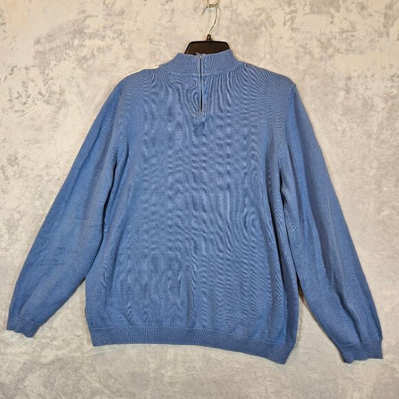 Alfred Dunner retro Argyle sweater womens L blue tight knit career grandmacore - Picture 3 of 9
